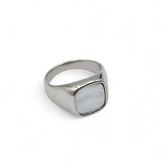 Pearl Square Signet Ring